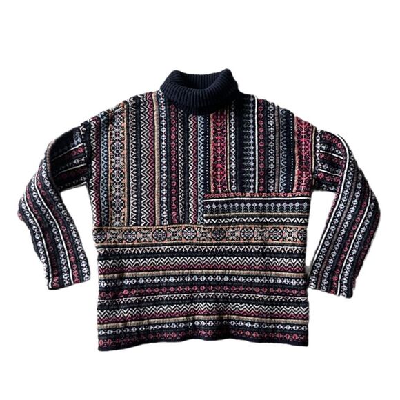 Tory Burch wool/alpaca turtleneck fair isle sweater - Picture 2 of 10
